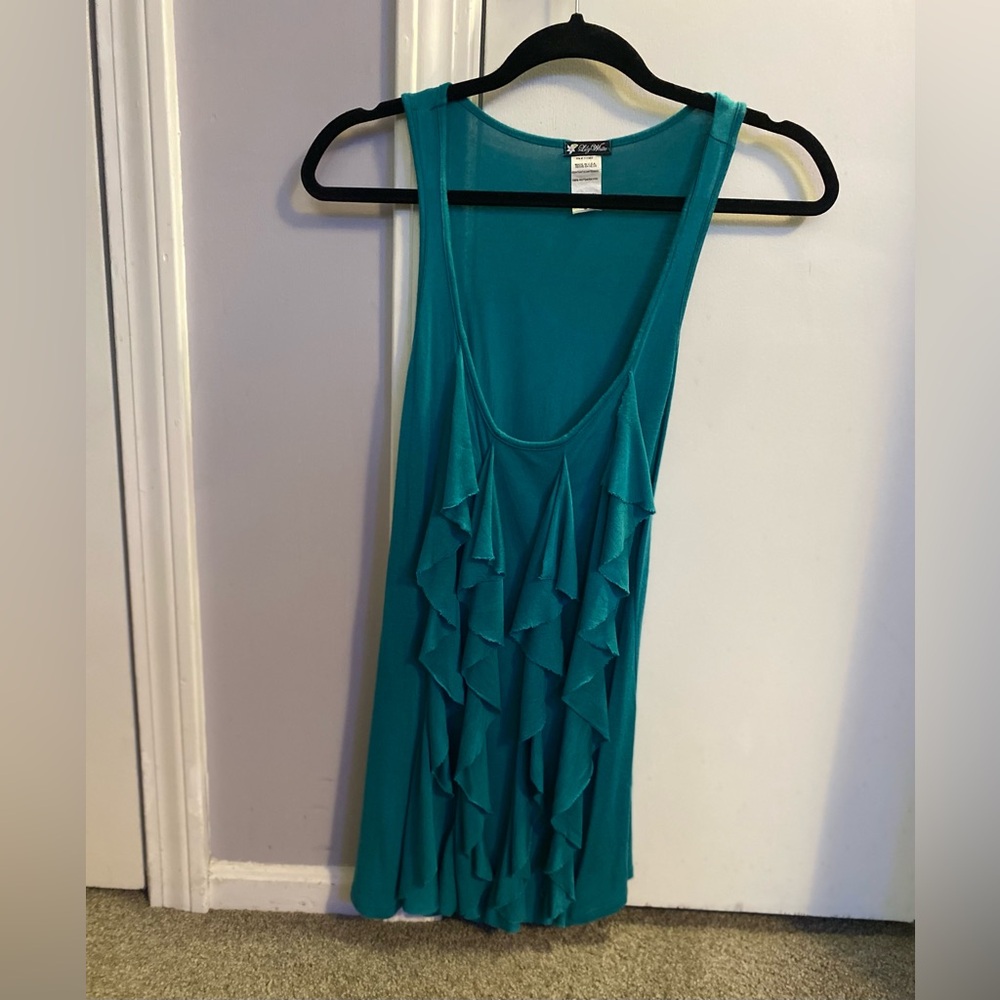 Longline Lily White Sleeveless Ruffle Top